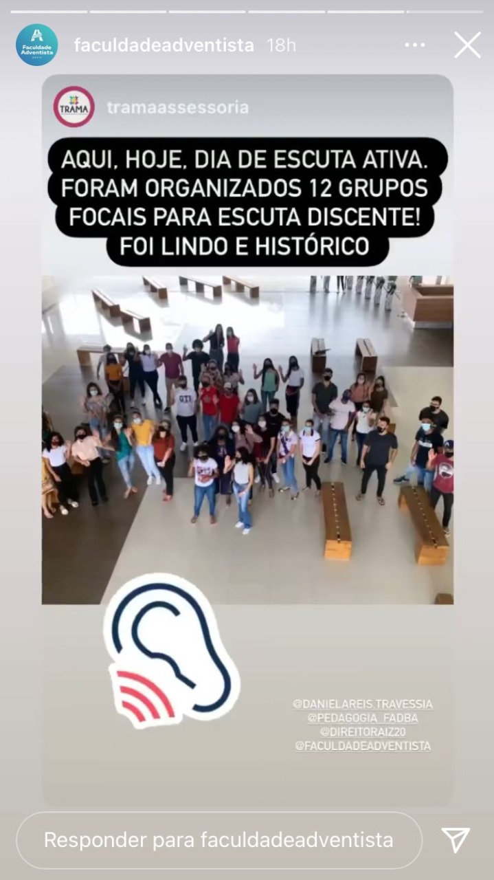 Fadba promove Escuta Ativa com alunos 