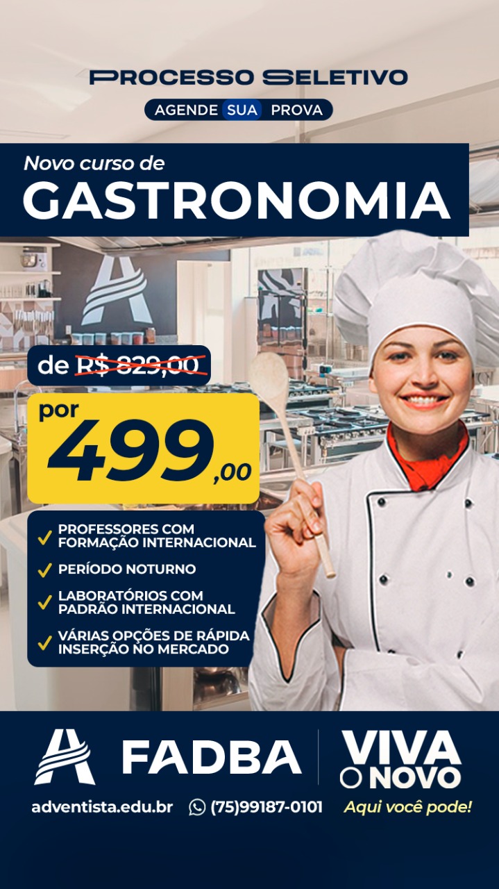 Curso de gastronomia da Fadba incentiva a prática 
