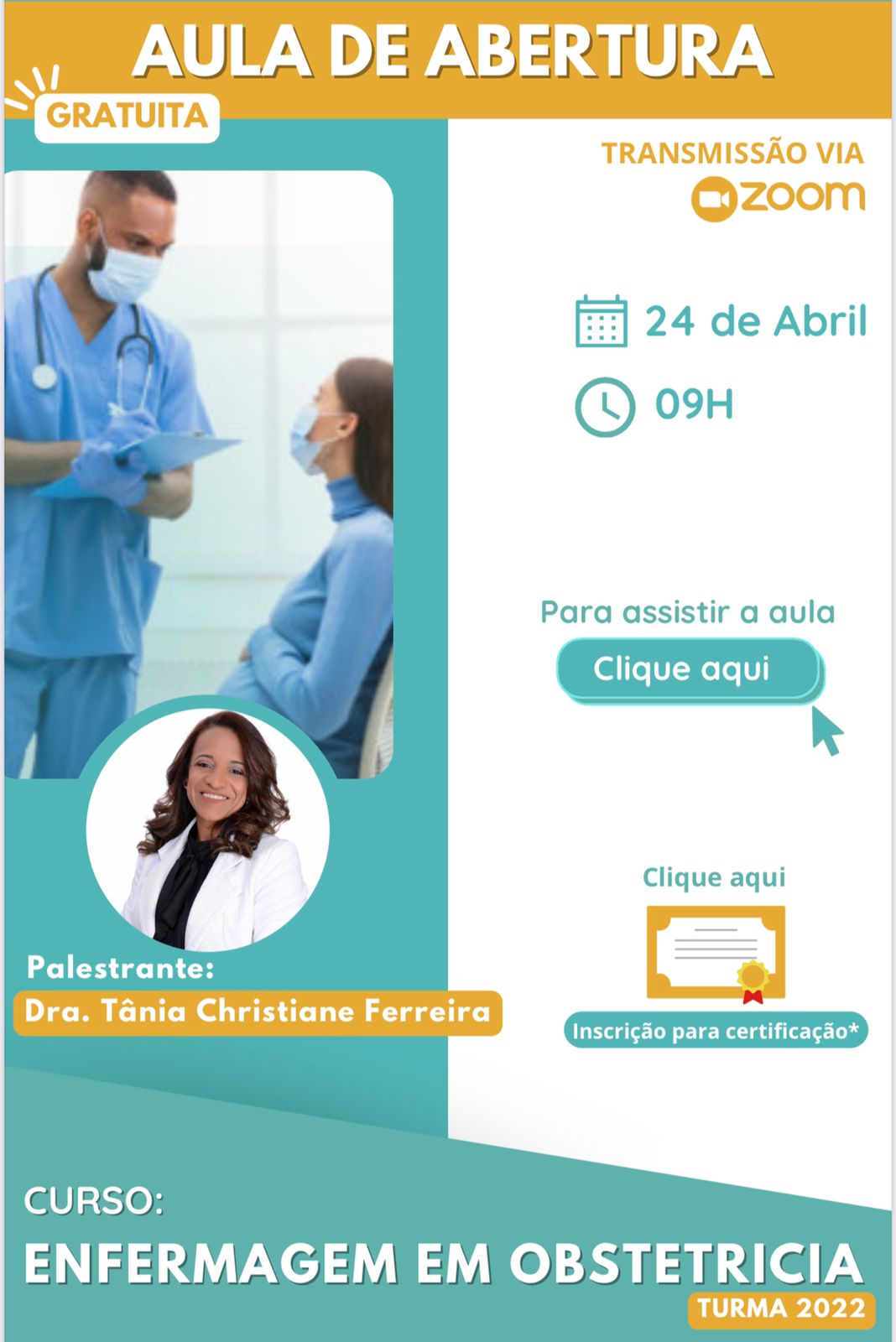 Pós-graduação em Enfermagem Obstetrícia tem aula inaugural no próximo dia 24 